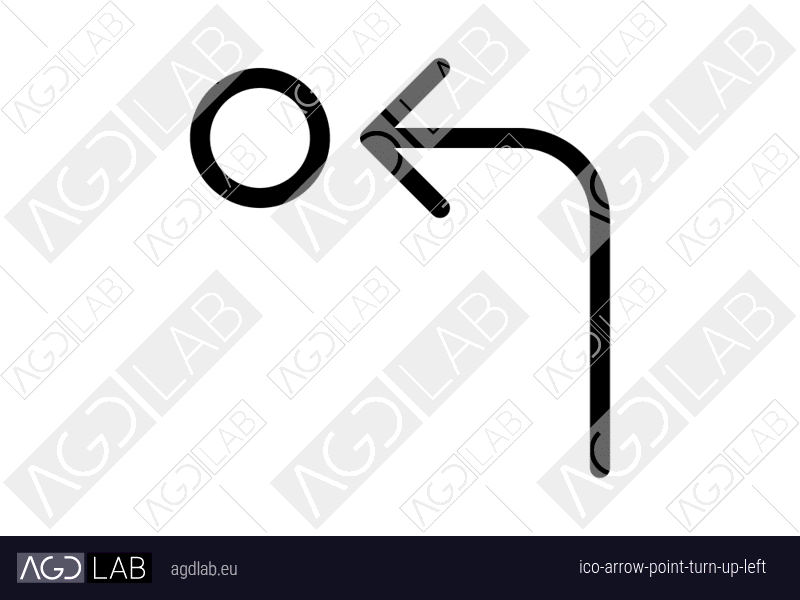 Arrow point turn up left icon