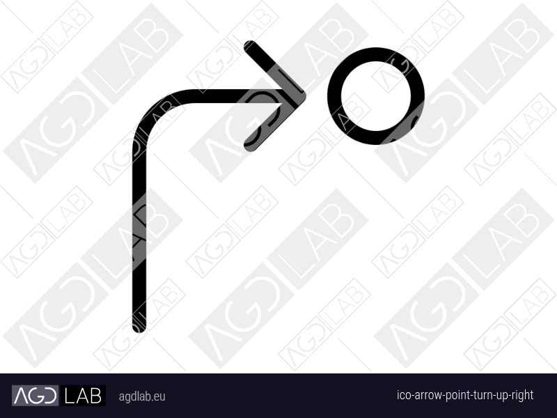 Arrow point turn up right icon