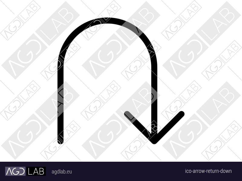 Arrow return down icon