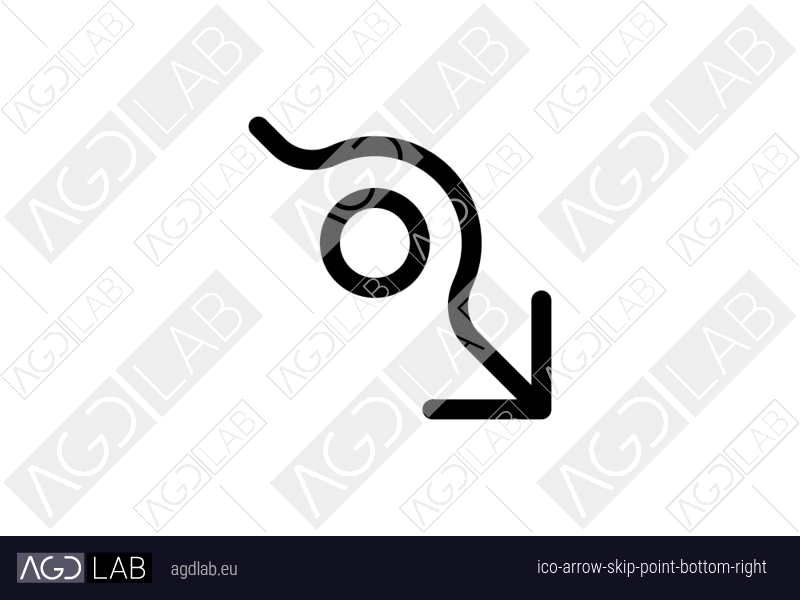 Arrow skip point bottom right icon