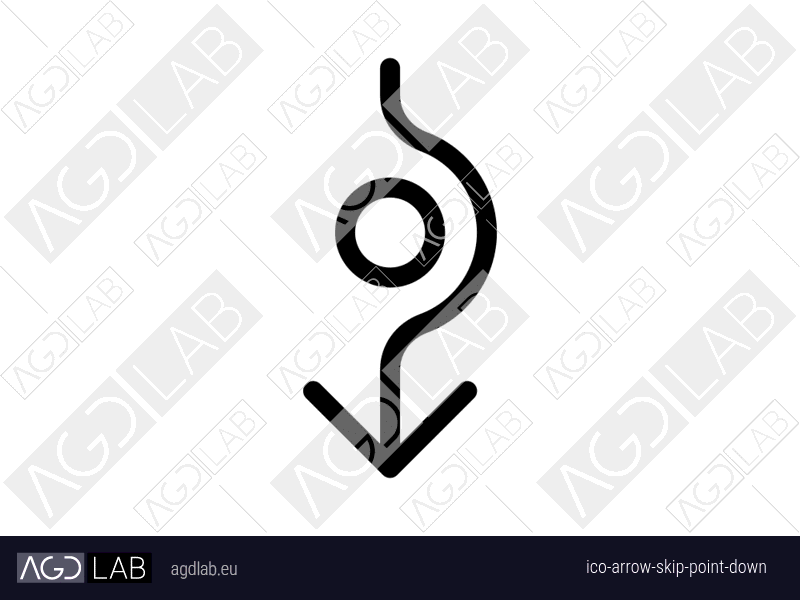 Arrow skip point down icon