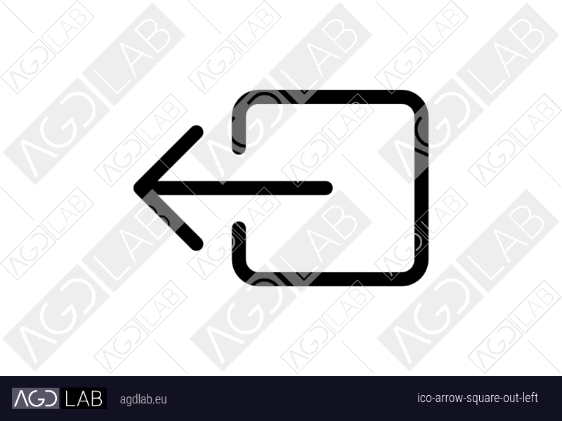Arrow square out left icon