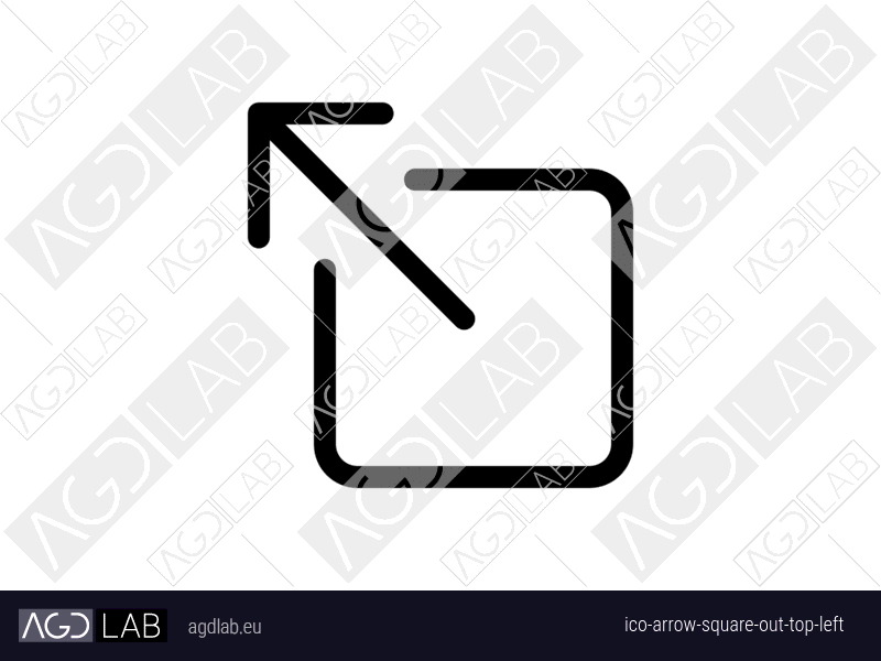 Arrow square out top left icon
