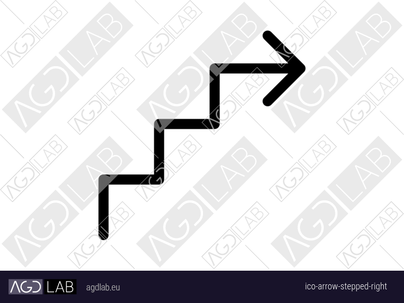 Arrow stepped right icon