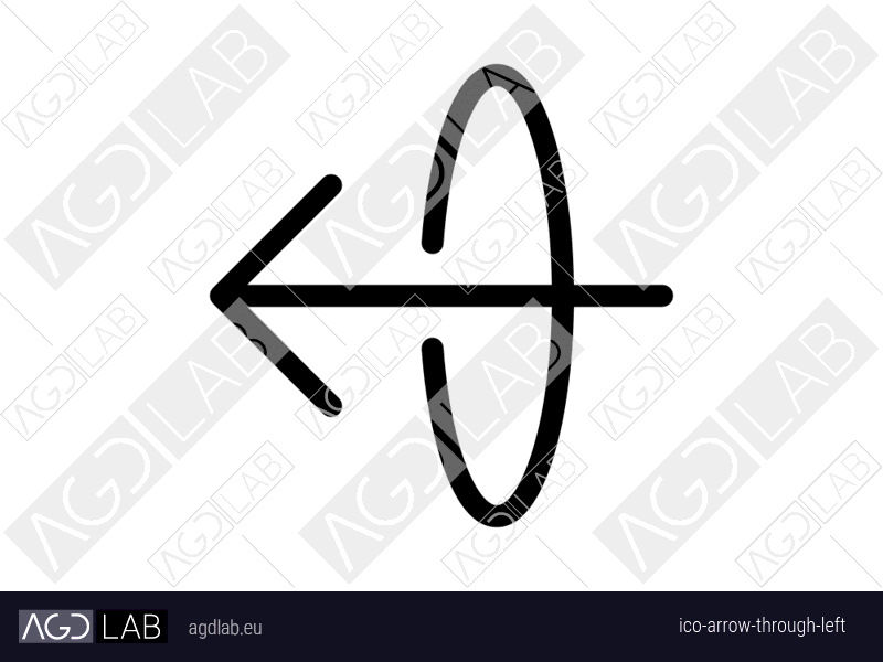 Arrow through left icon