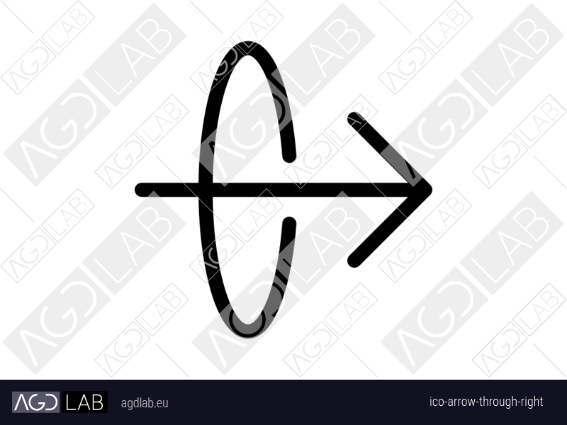 Arrow through right icon