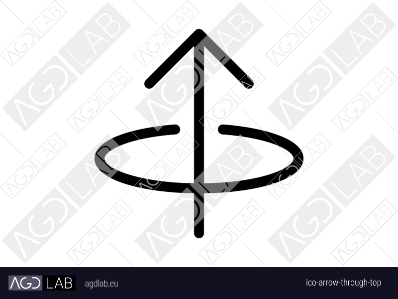 Arrow through top icon