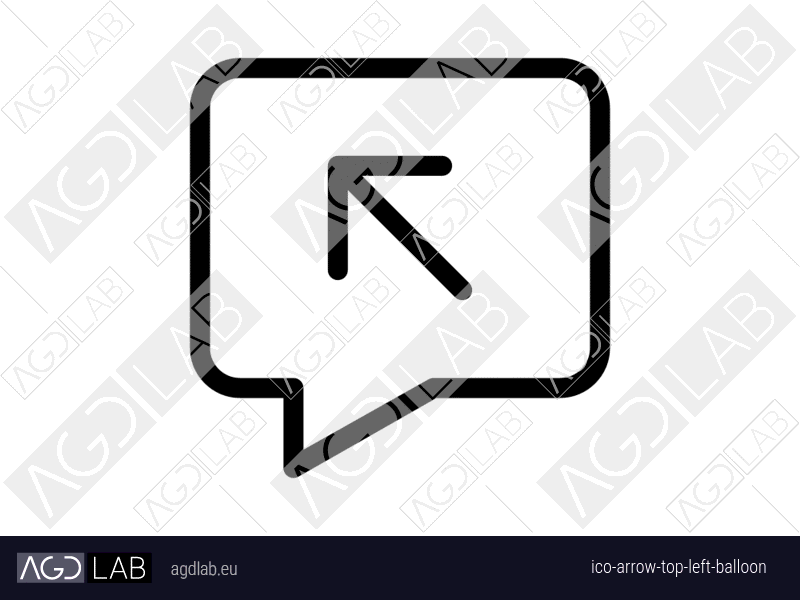 Arrow top left balloon icon
