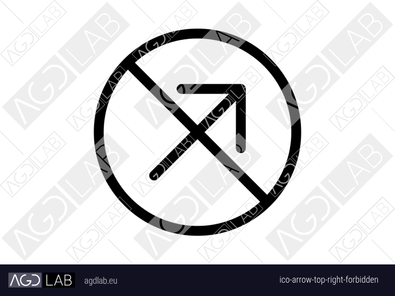 Arrow top right forbidden icon