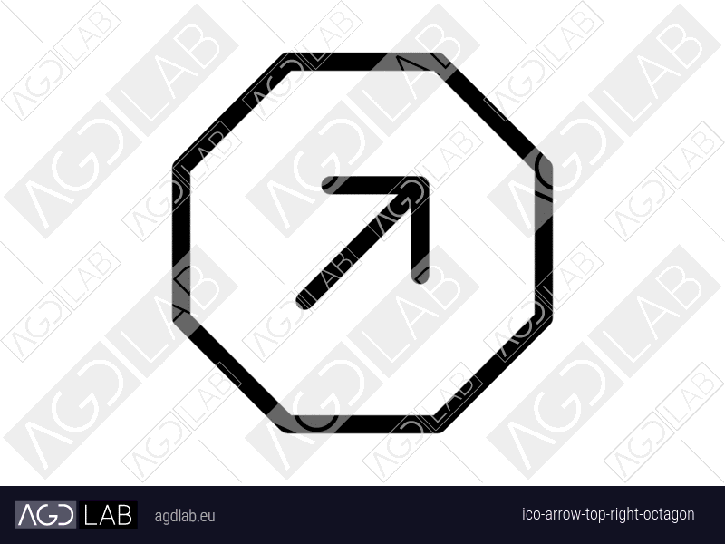 Arrow top right octagon icon