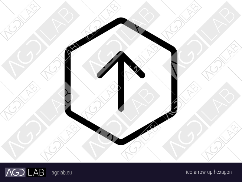 Arrow up hexagon icon