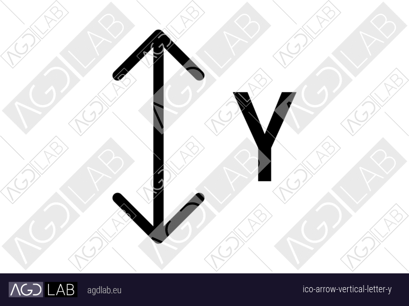 Arrow vertical letter Y icon