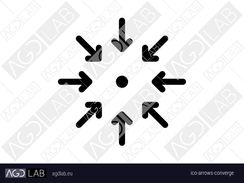 Arrows converge icon