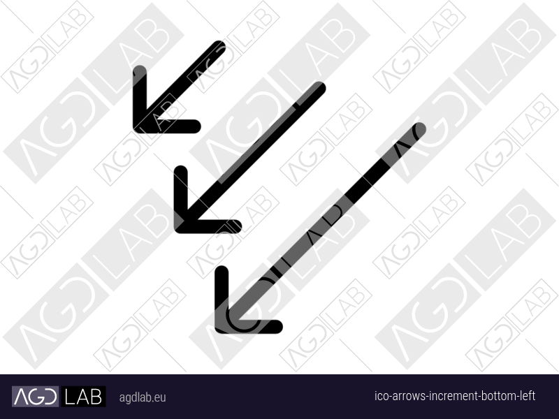 Arrows increment bottom left icon