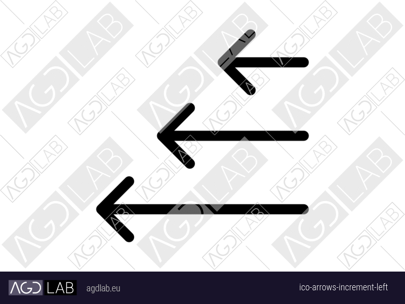 Arrows increment left icon