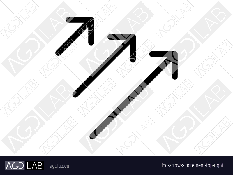 Arrows increment top right icon