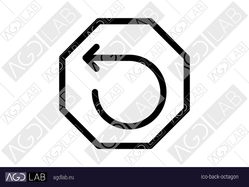 Back octagon icon