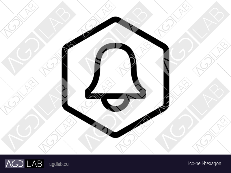 Bell hexagon icon