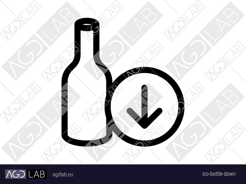 Bottle down icon