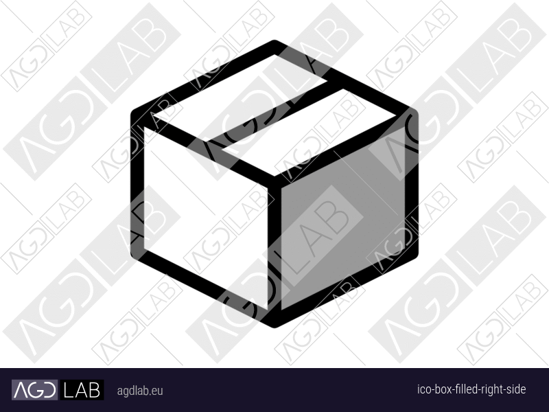 Box filled right side icon