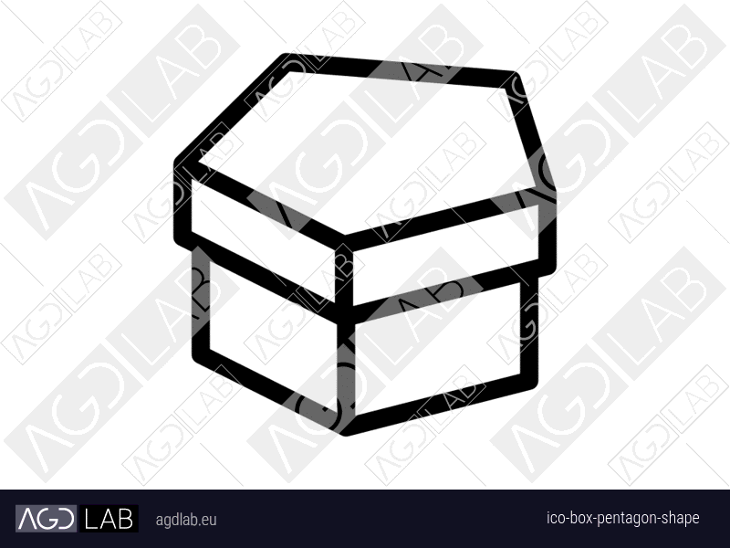 Box pentagon shape icon