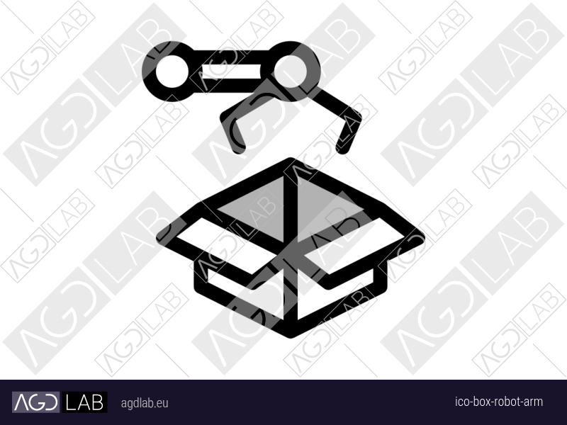 Box robot arm icon