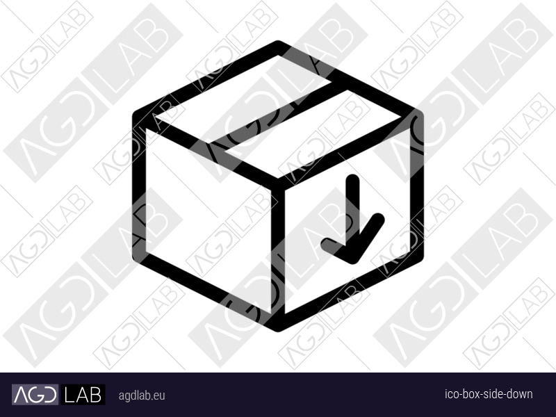 Box side down icon