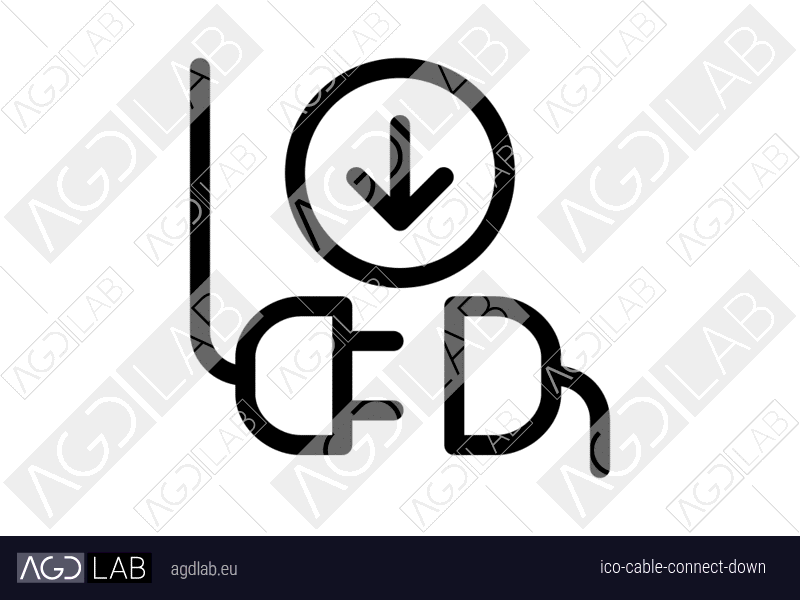 Cable connect down icon