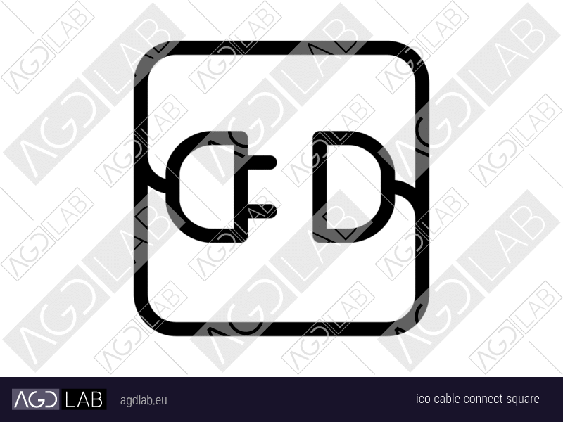 Cable connect square icon