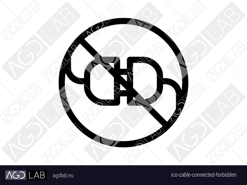 Cable connected forbidden icon