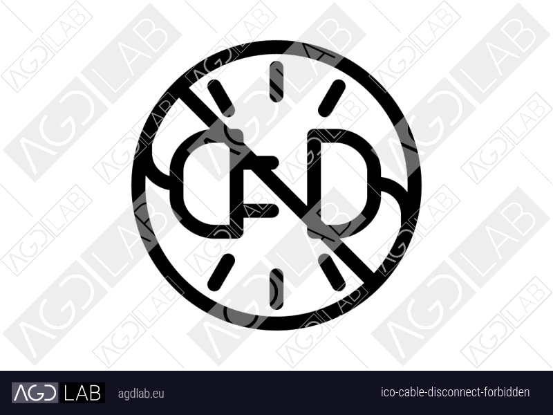 Cable disconnect forbidden icon