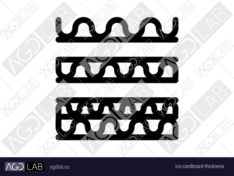 Cardboard thickness icon