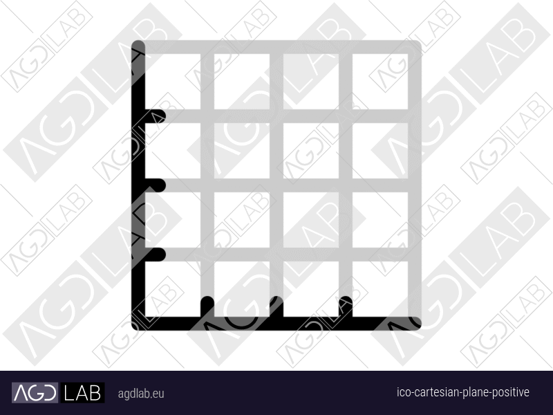 Cartesian plane positive icon