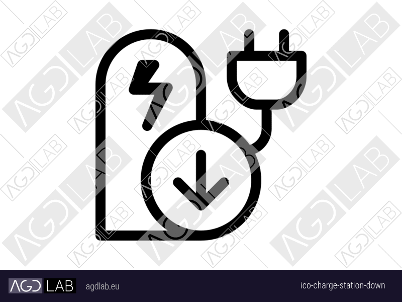 Charge station down icon