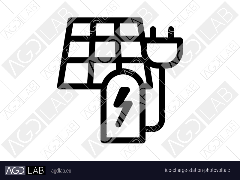 Charge station photovoltaic icon
