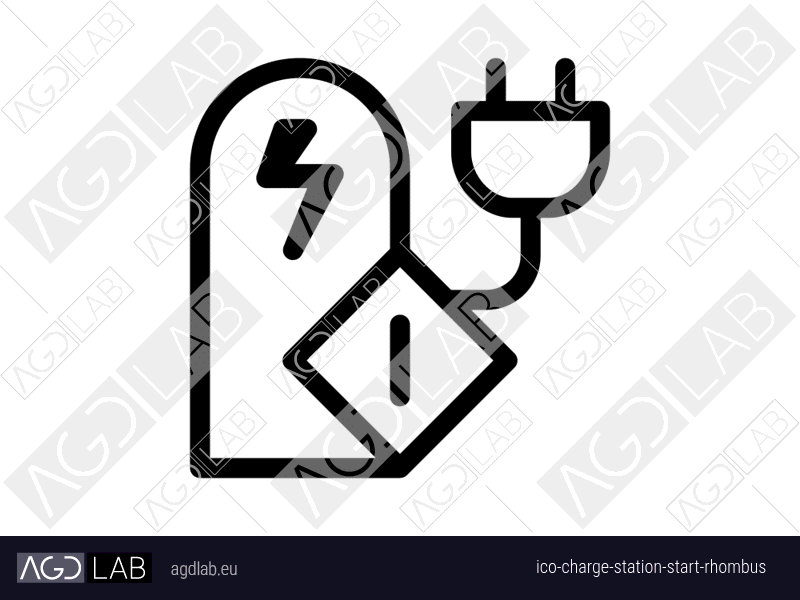 Charge station start rhombus icon