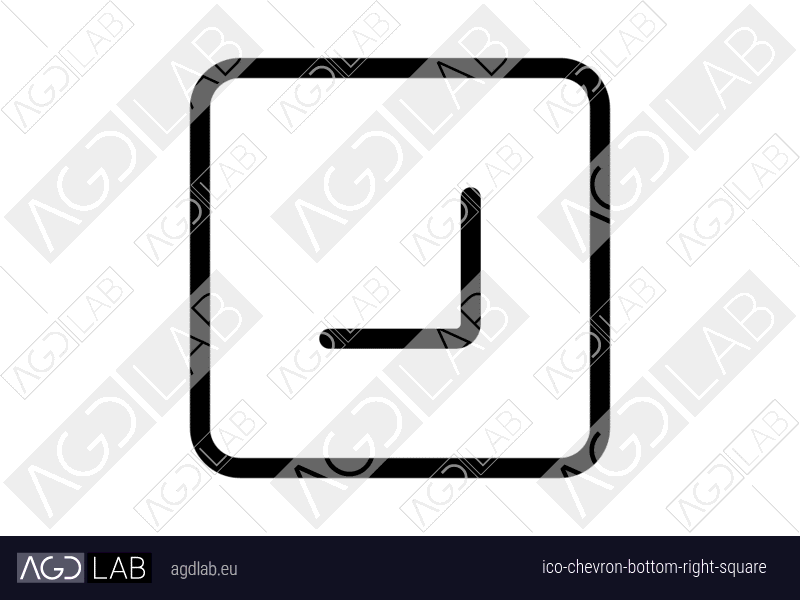 Chevron bottom right square icon