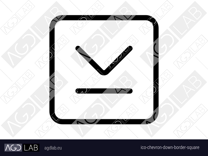 Chevron down border square icon