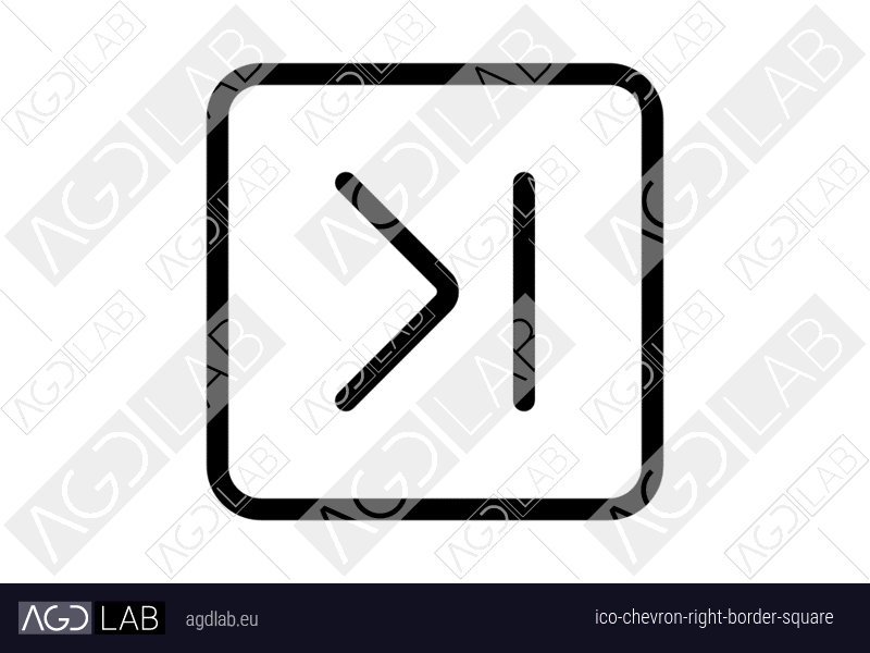 Chevron right border square icon