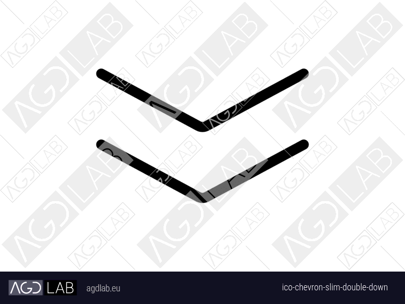 Chevron slim double down icon