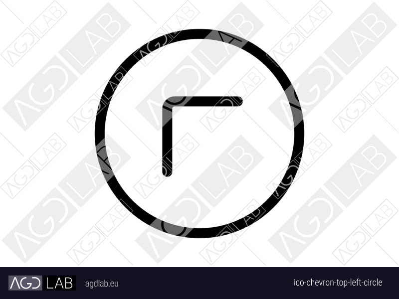 Chevron top left circle icon