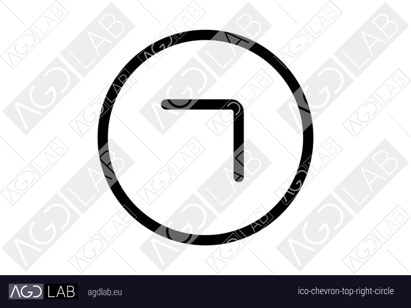 Chevron top right circle icon