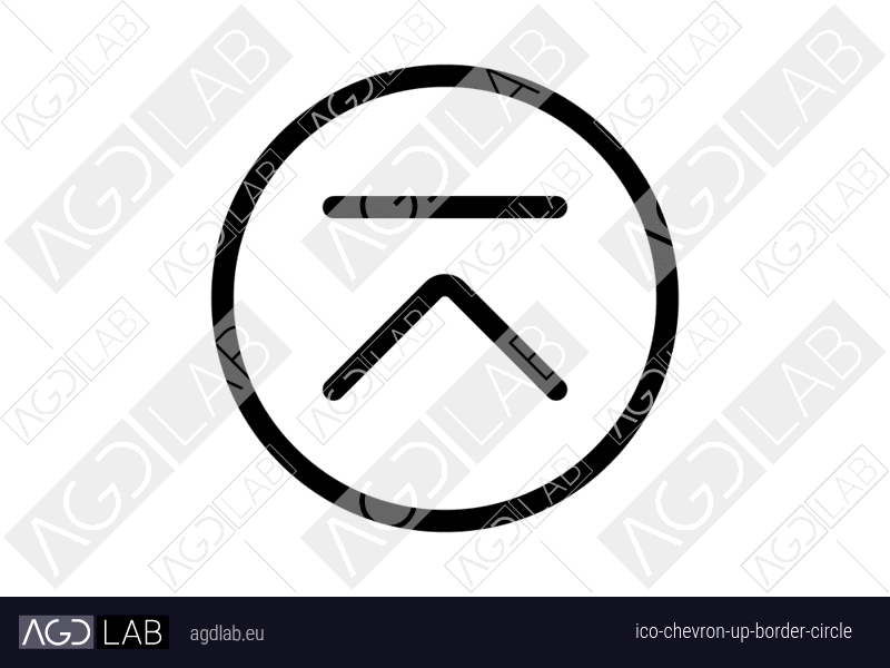 Chevron up border circle icon