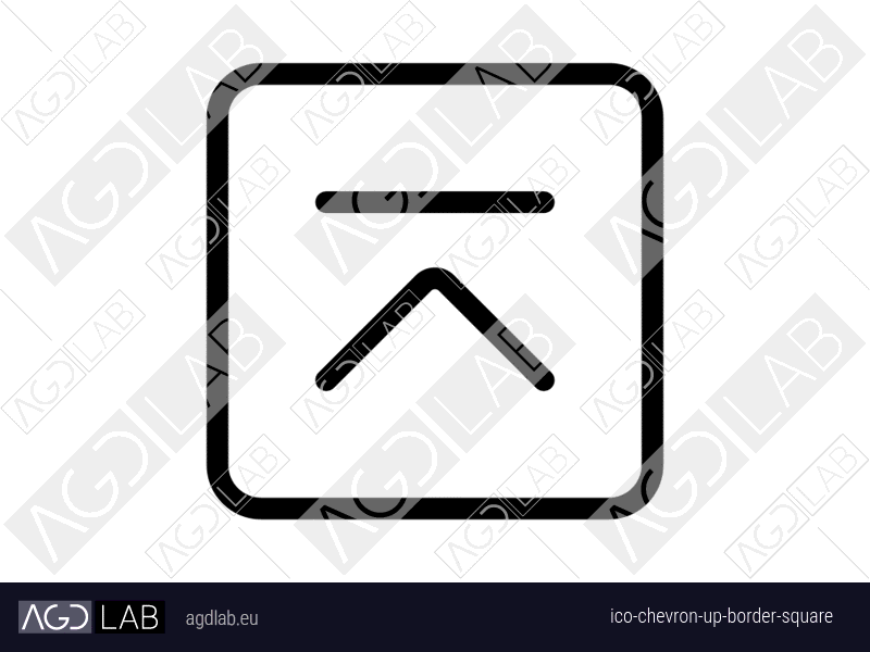 Chevron up border square icon