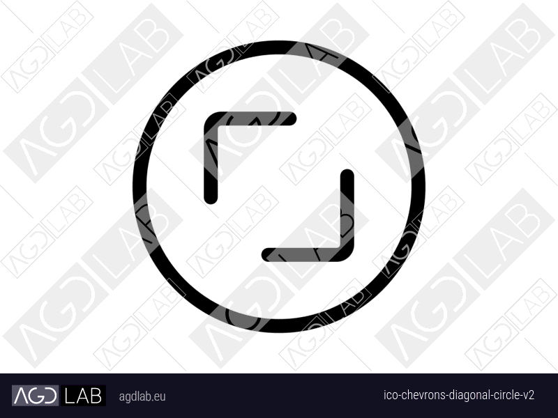 Chevrons diagonal circle alternative version icon