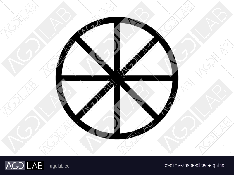 Circle shape sliced eighths icon