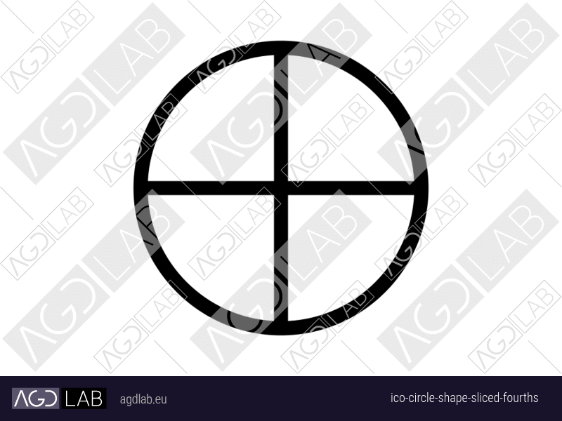 Circle shape sliced fourths icon