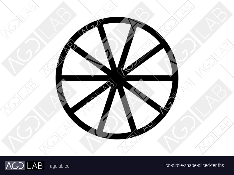 Circle shape sliced tenths icon