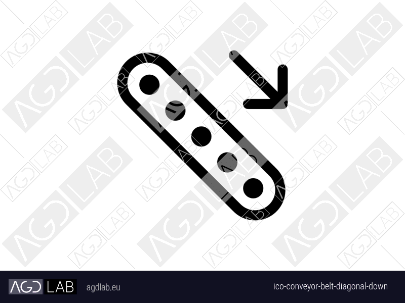 Conveyor belt diagonal down icon