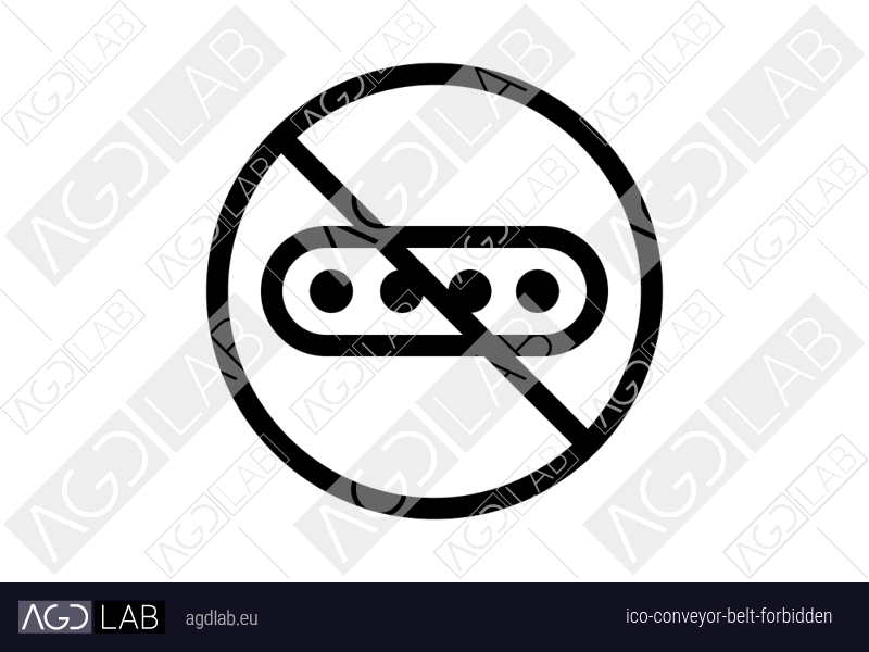 Conveyor belt forbidden icon